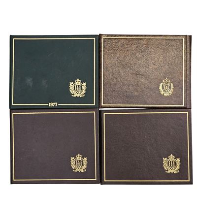 San Marino. Lotto di 4 Monete da 1000 Lire 1977-1979-1979-1980. Ag. Fdc. in Astuccio.
