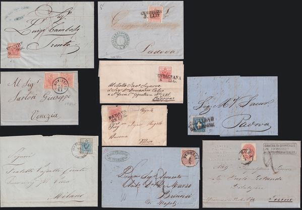 Lombardy-Veneto, a small collection of postal history.  - Auction STAMPS AND POSTAL HISTORY - Bertolami Fine Art - Casa d'Aste