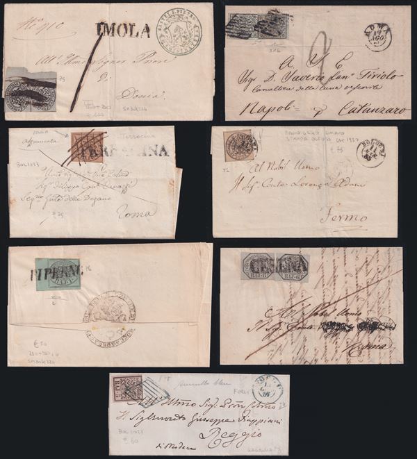 Pontifical - Postal History, 7 interesting postal objects.