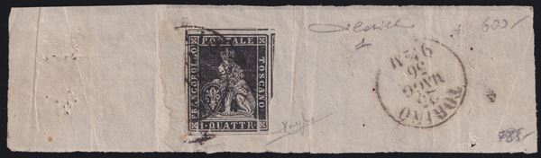 Toscana - Storia Postale, Fascetta completa affrancata tramite 1q. n.1