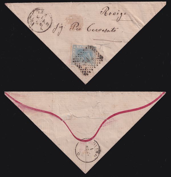 Kingdom - Postal History, triangular letter from Vicenza to Rovigo.