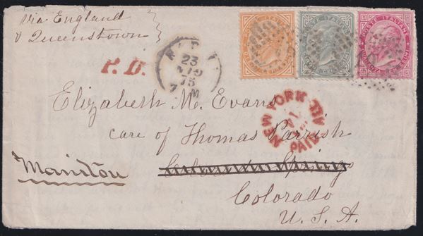 Kingdom - Postal History, Envelope from Rome to Colorado via England.