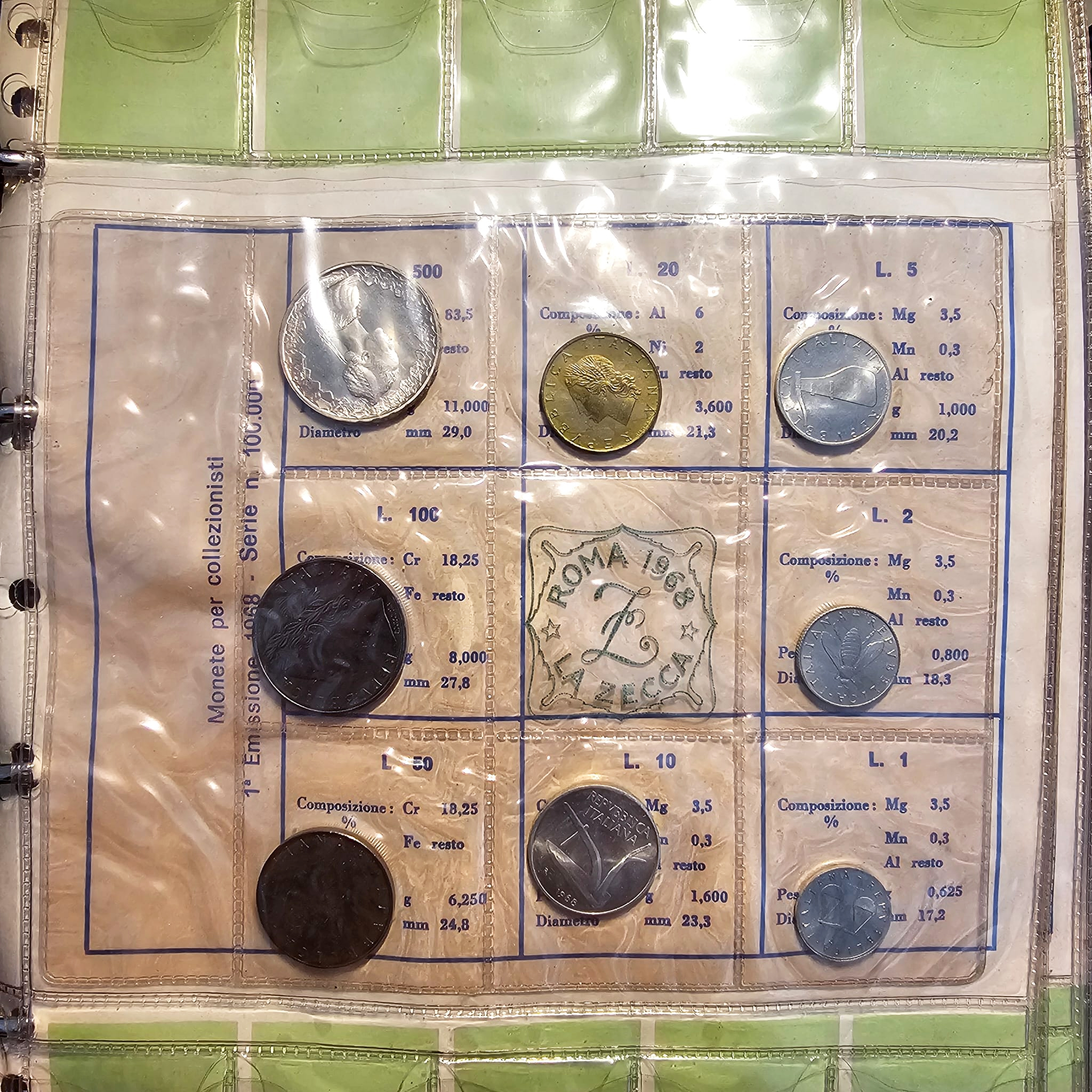 Repubblica Italiana. Raccoglitore 13 Serie Divisionali da 1968 a 1980 con 5 Argenti. Fdc