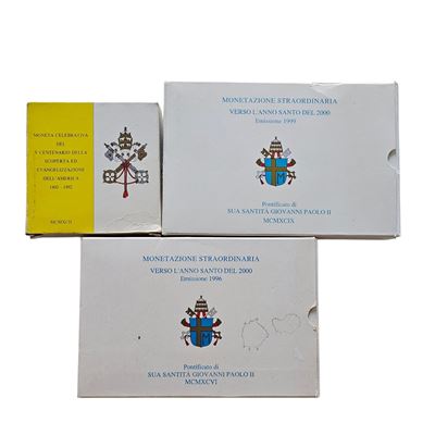 Vaticano. Giovanni Paolo II (1978-2005). Lotto Composto da 2 Dittici da 10000 Lire in Ag Proof ed...