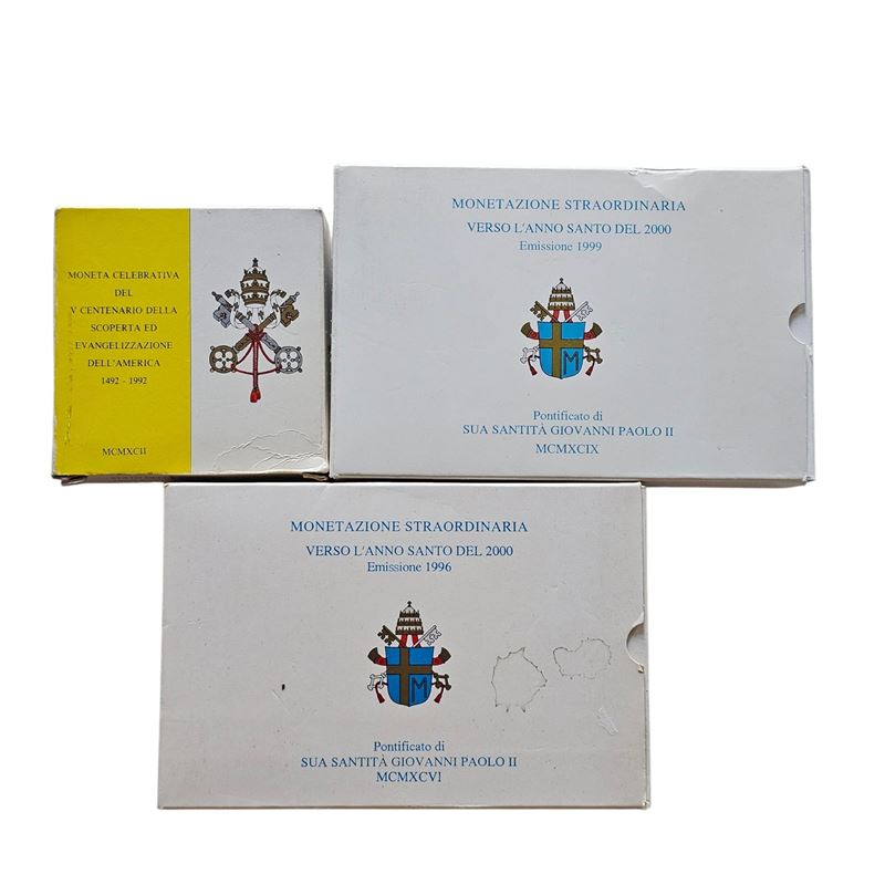 Vaticano. Giovanni Paolo II (1978-2005). Lotto Composto da 2 Dittici da 10000 Lire in Ag Proof ed...
