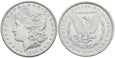 Usa. Philadelphia. Dollaro 1896 "morgan". Ag; Km 110; 26,7gr; Spl