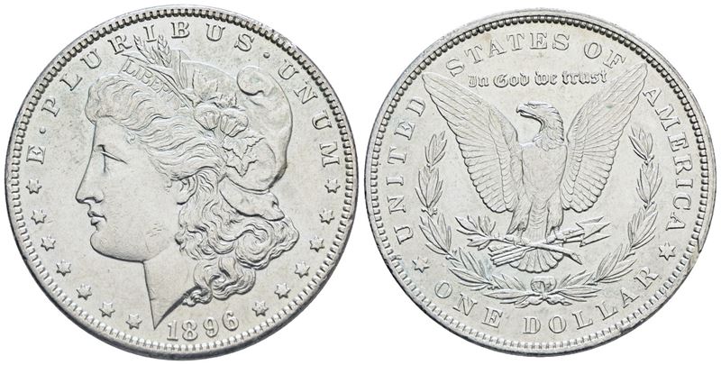 Usa. Philadelphia. Dollaro 1896 "morgan". Ag; Km 110; 26,7gr; Spl