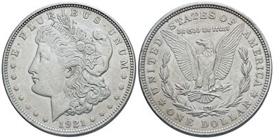 Usa. Philadelphia. Dollaro 1921 "morgan". Ag; Km 110; 26,7gr; Qspl