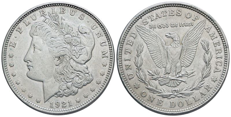 Usa. Philadelphia. Dollaro 1921 "morgan". Ag; Km 110; 26,7gr; Qspl