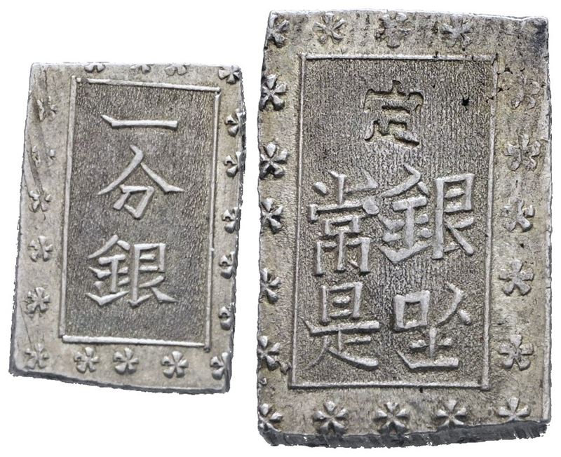 Giappone. Mutsuhito (1867-1912). 1 Bu 1868. Ag; C 16; 8,67gr. Spl