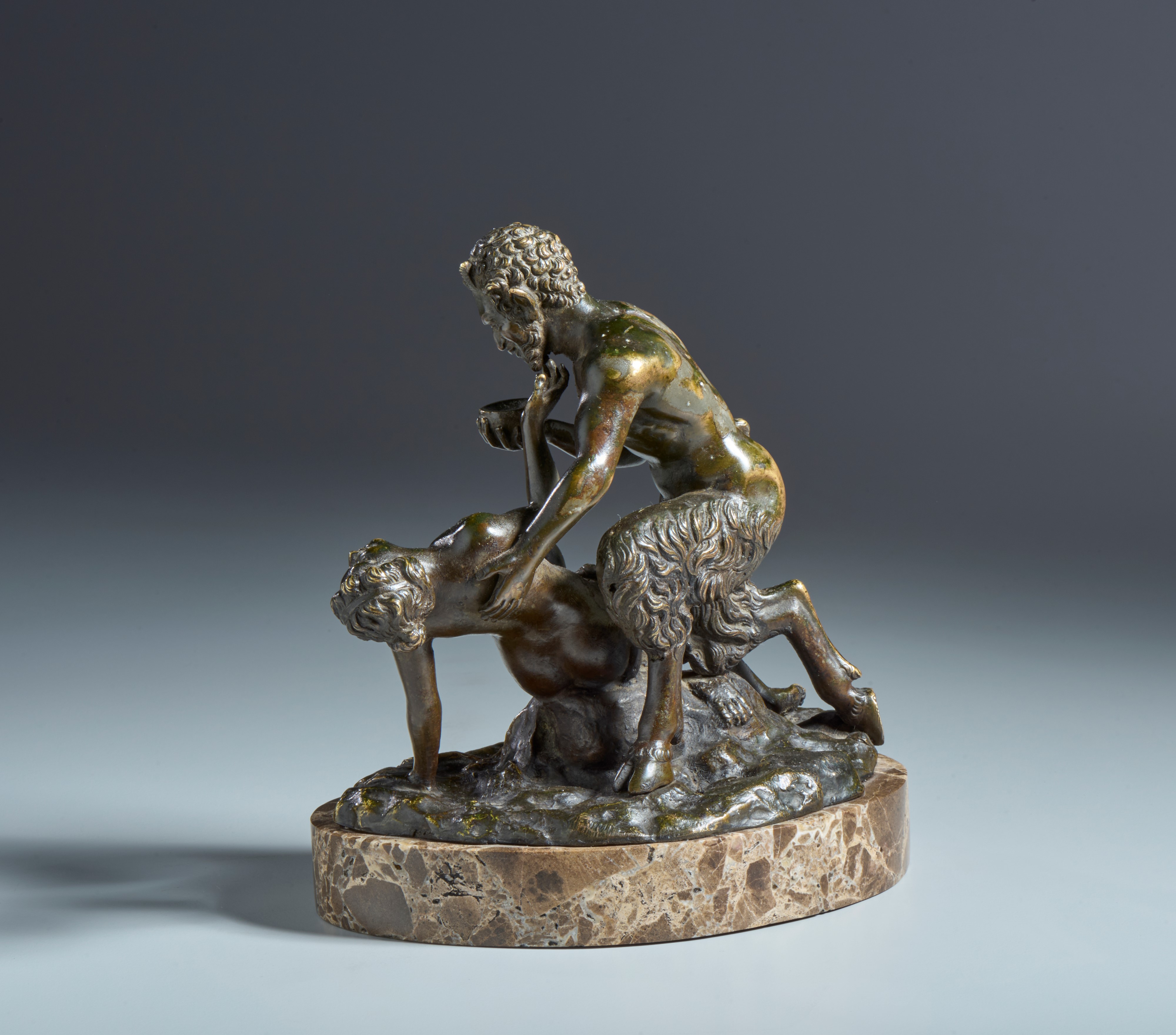 Satiro e ninfa, Arte veneta, XVII secolo, Bronzo a patina nera bituminosa