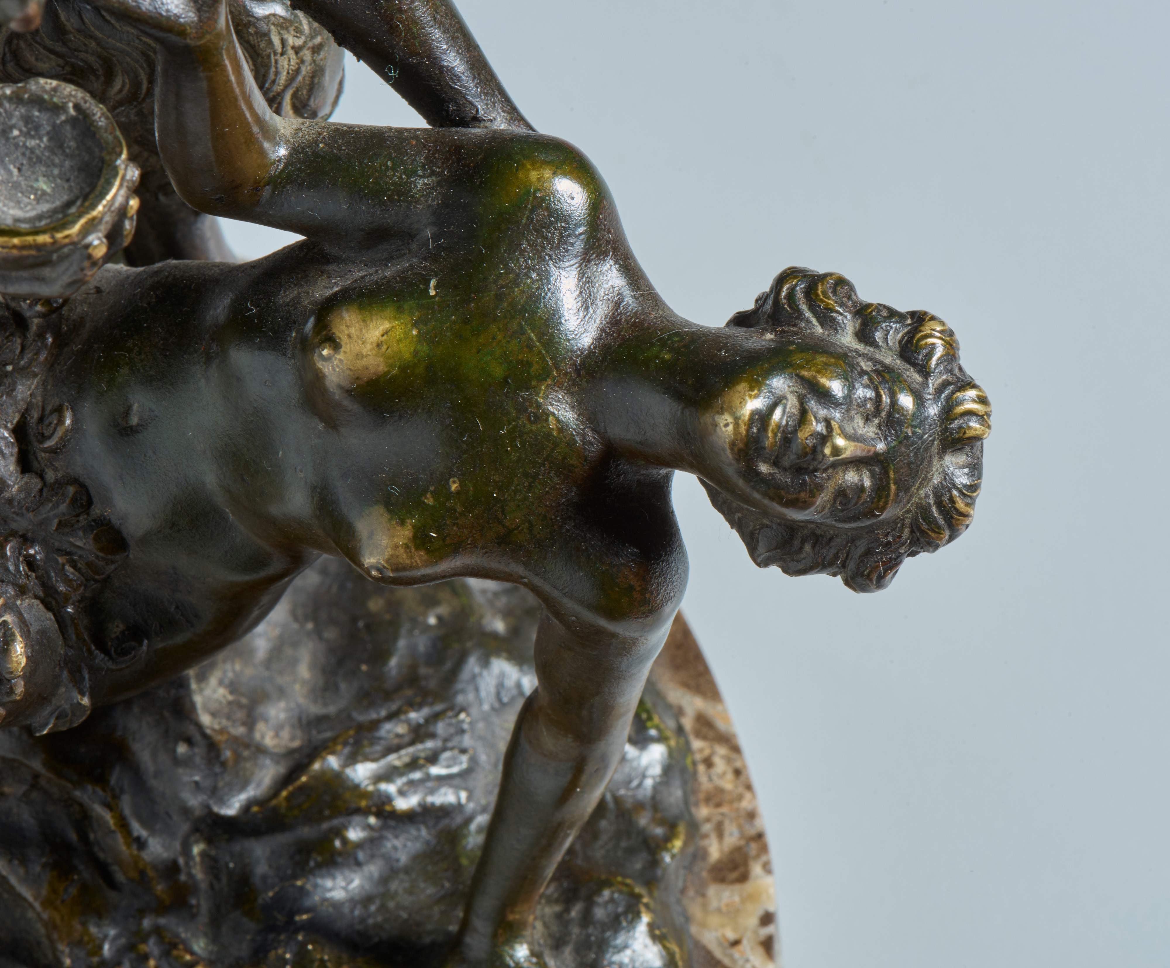 Satiro e ninfa, Arte veneta, XVII secolo, Bronzo a patina nera bituminosa