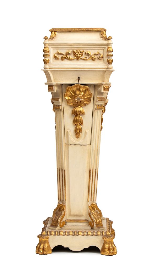Louis XVI-style lacquered and gilded column
