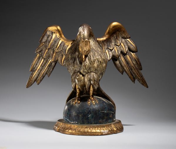Carved and gilded wooden sculpture 