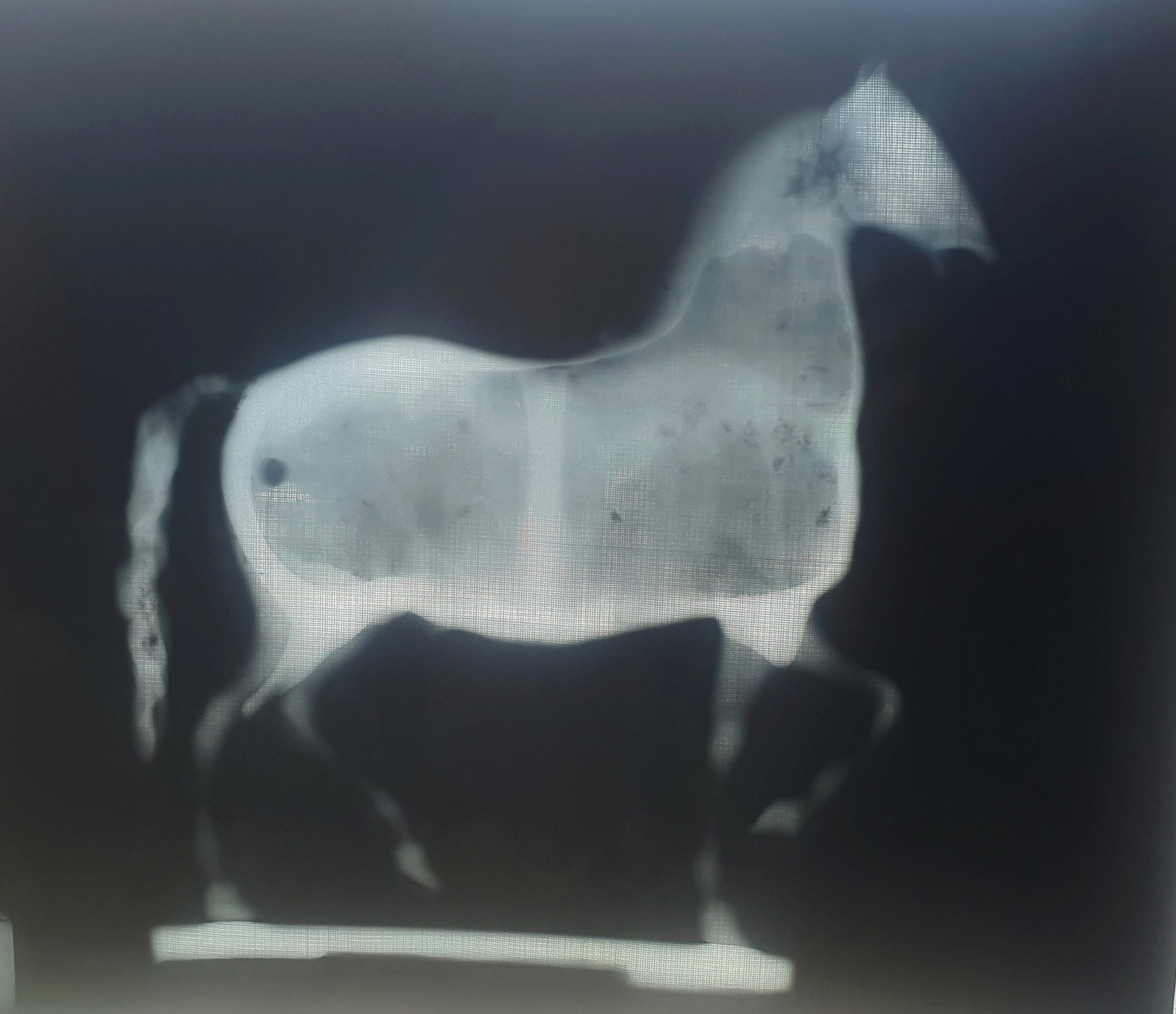 Giambologna, Cavallo al passo, bronzo con lacca rossa trasparente
