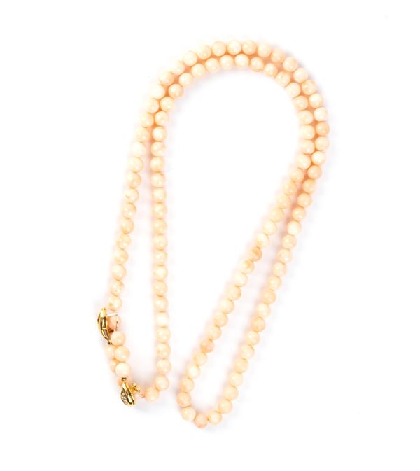 Collana in corallo oro e diamanti
