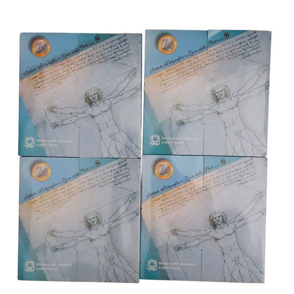 REPUBBLICA ITALIANA. Lotto di 4 serie divisionali EURO 2003 con 5 euro argento. FDC