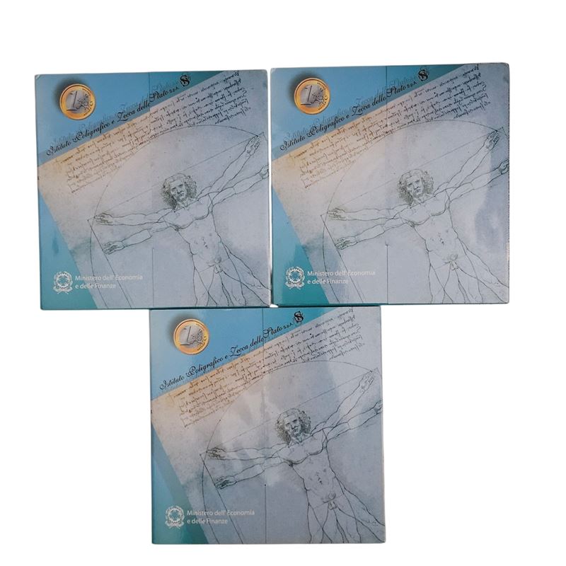 Repubblica Italiana. Lotto di 3 Serie Divisionali Euro 2003 con 5 Euro Argento. Fdc