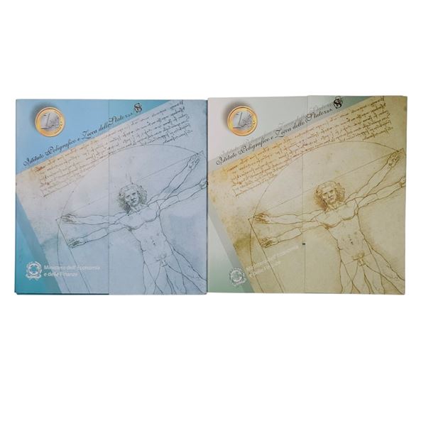 REPUBBLICA ITALIANA. Lotto di 2 serie divisionali EURO 2003-2004 con 5 euro argento. FDC