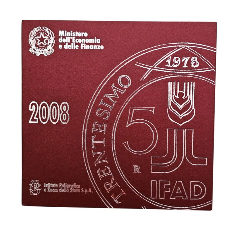 Repubblica Italiana. Serie Divisionale Euro 2008, con 5 Euro in Argento. Fdc