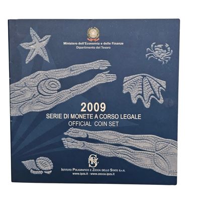 Repubblica Italiana. Serie Divisionale Euro 2009, con 5 Euro in Argento. Fdc