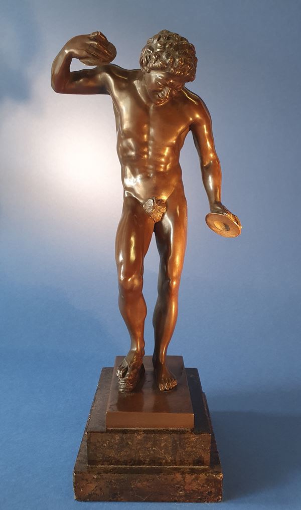 Satiro danzante. Dal modello di Massimiliano Soldani Benzi ( Montevarchi, 1656-1740). Dall'antico, XVIII-XIX secolo. Bronzo con patina nocciola.