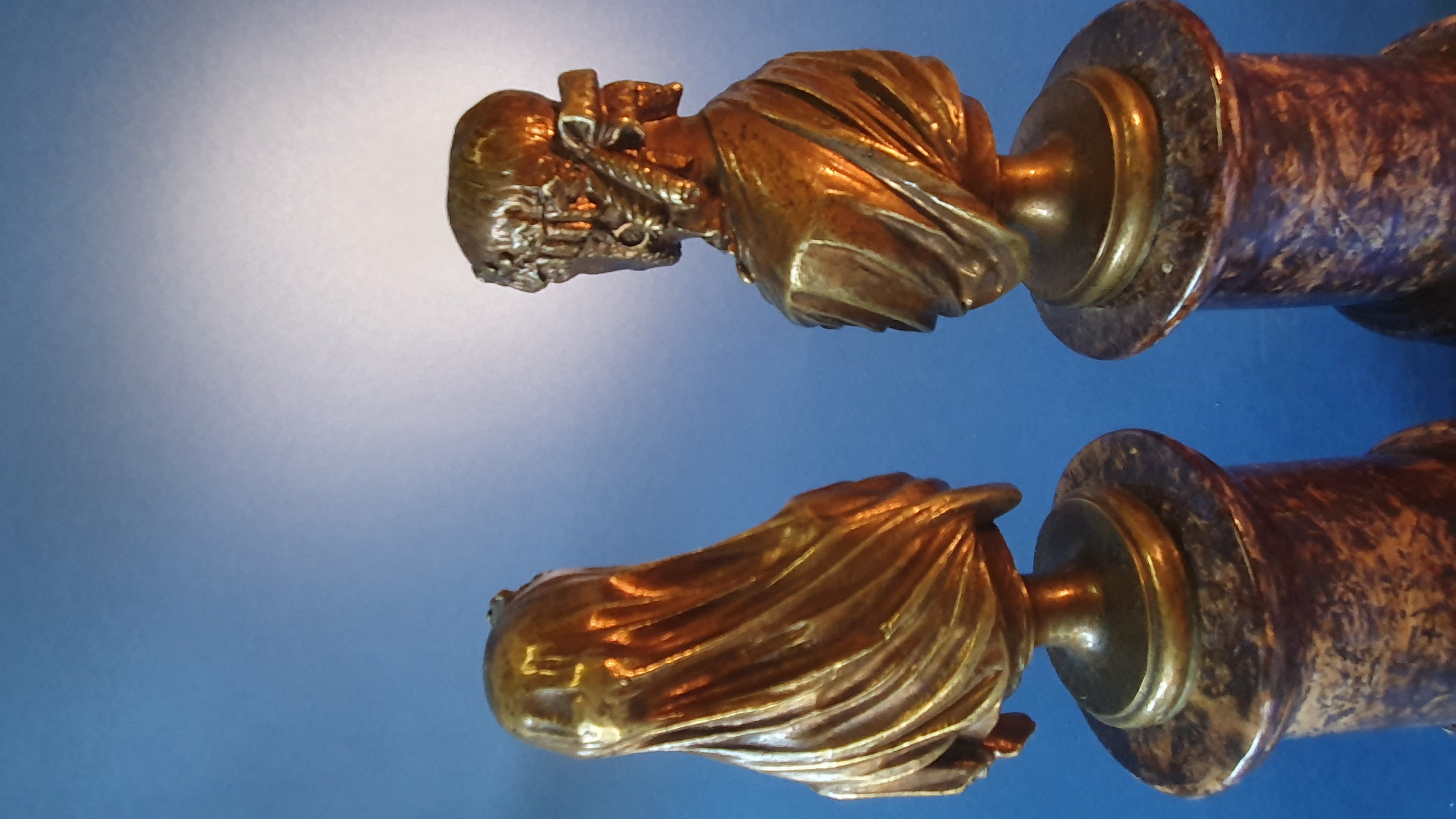 Il re e la regina di Abissinia. Bronzo patinato. Prima metà XIX secolo.
