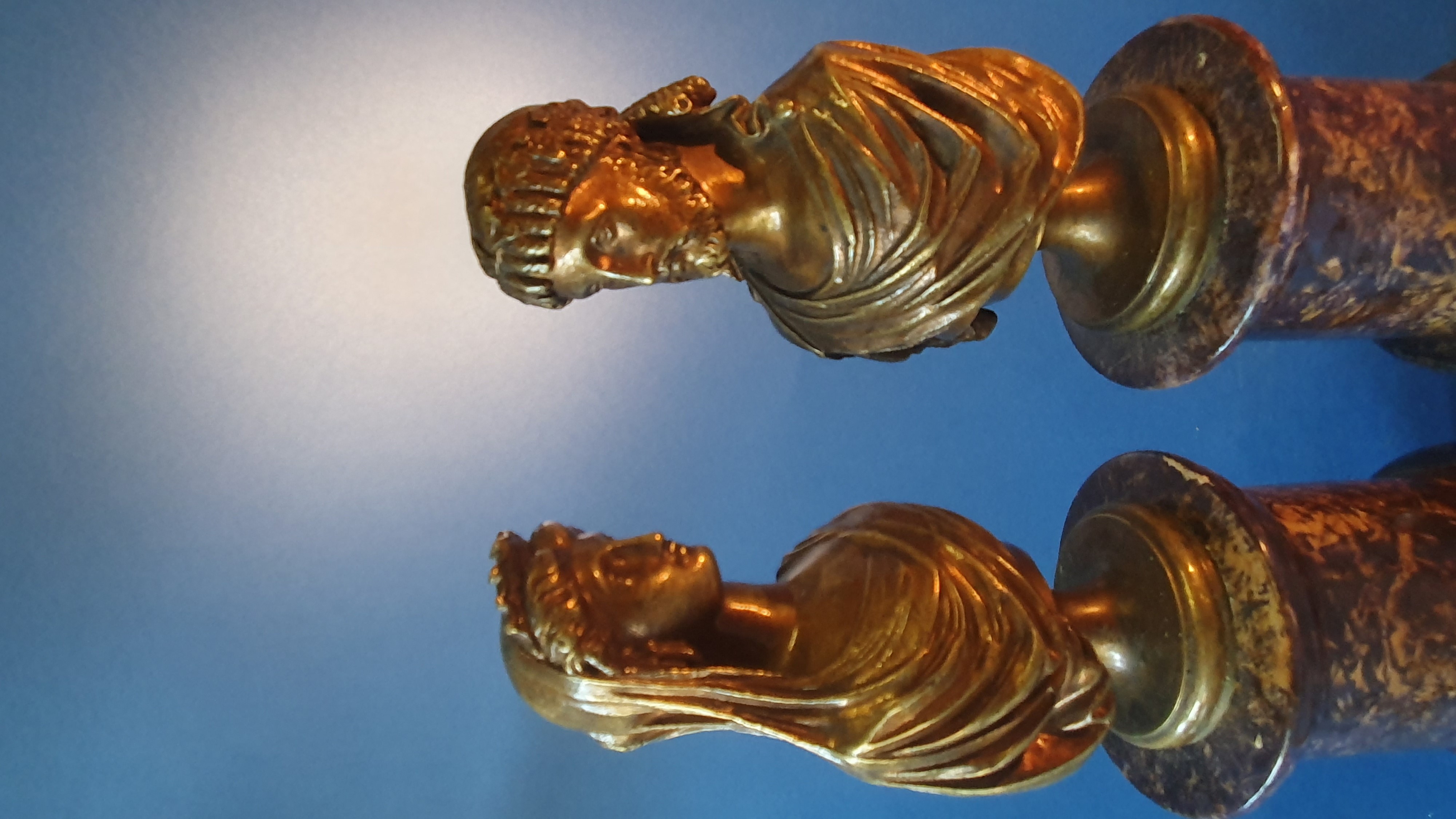 Il re e la regina di Abissinia. Bronzo patinato. Prima metà XIX secolo.