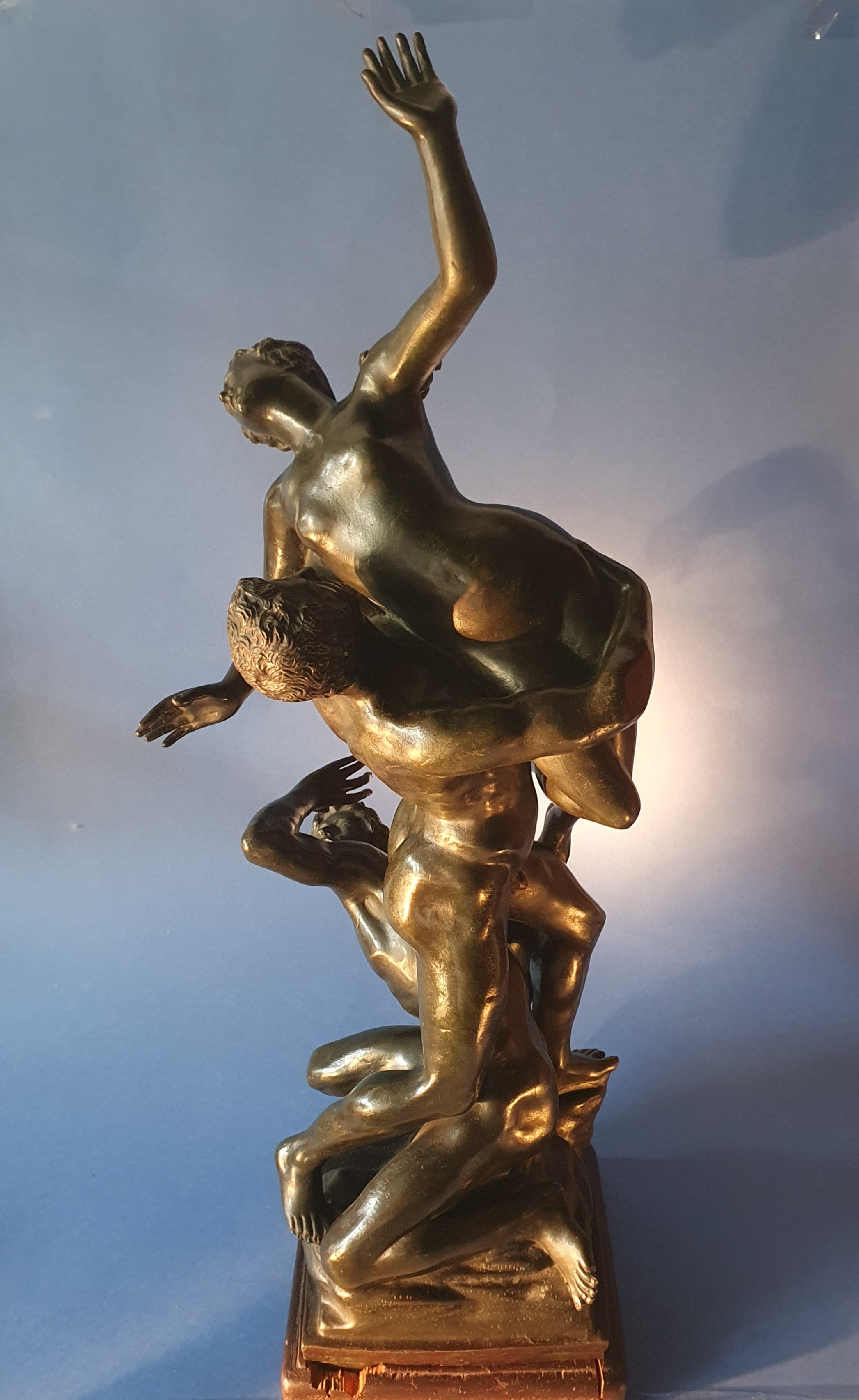 Ratto delle Sabine. Dal modello di Giambologna. Periodo Neoclassico. XVIII-XIX secolo. Bronzo pat...