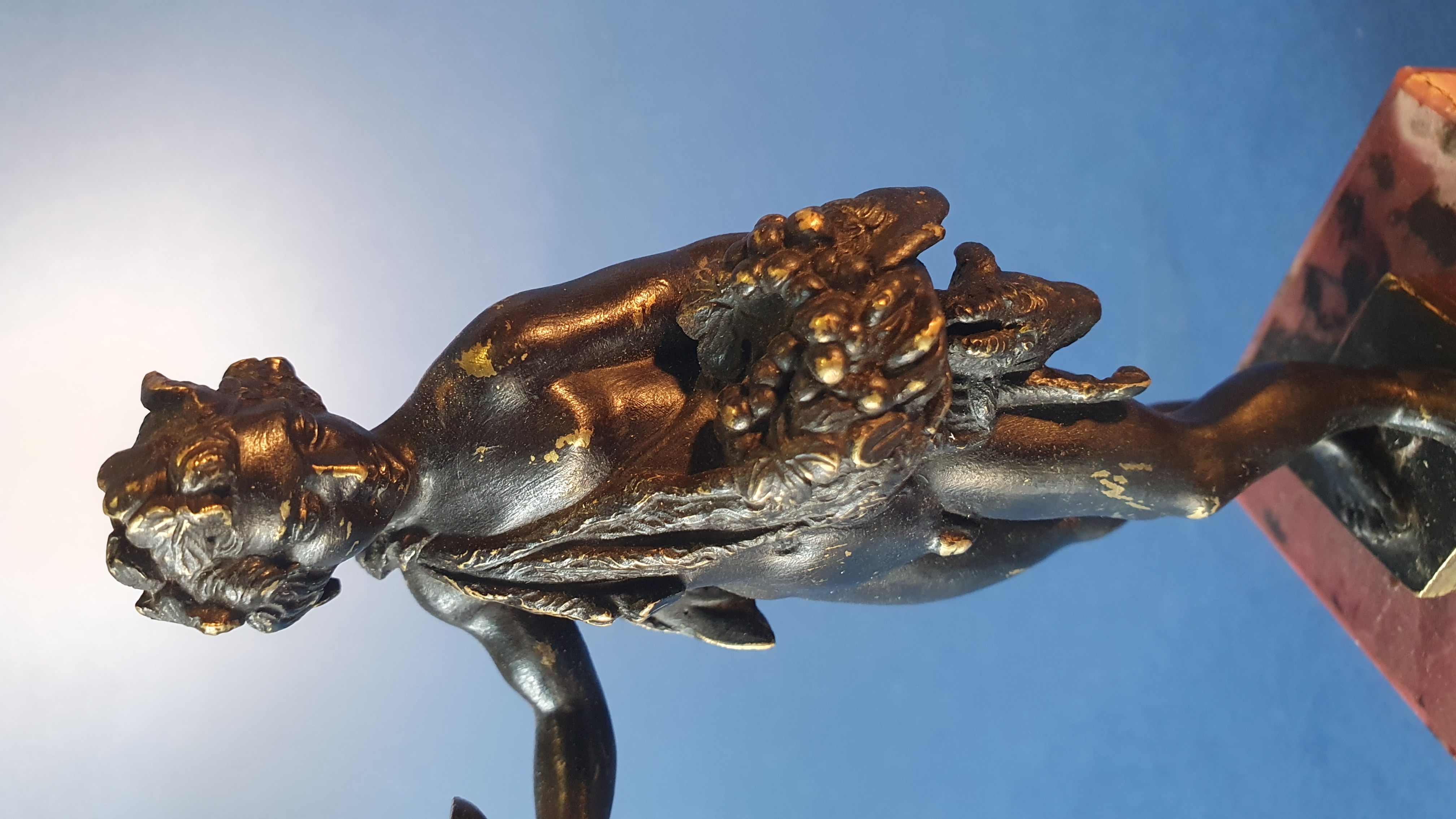 Bacco. XVIII-XIX secolo. Patina nera bituminosa.