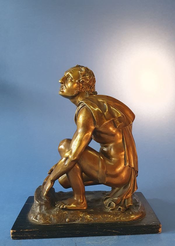 Knife grinder. E. De Labroue (active in Paris, 1850-1880). Bronze with transparent hazelnut patina.