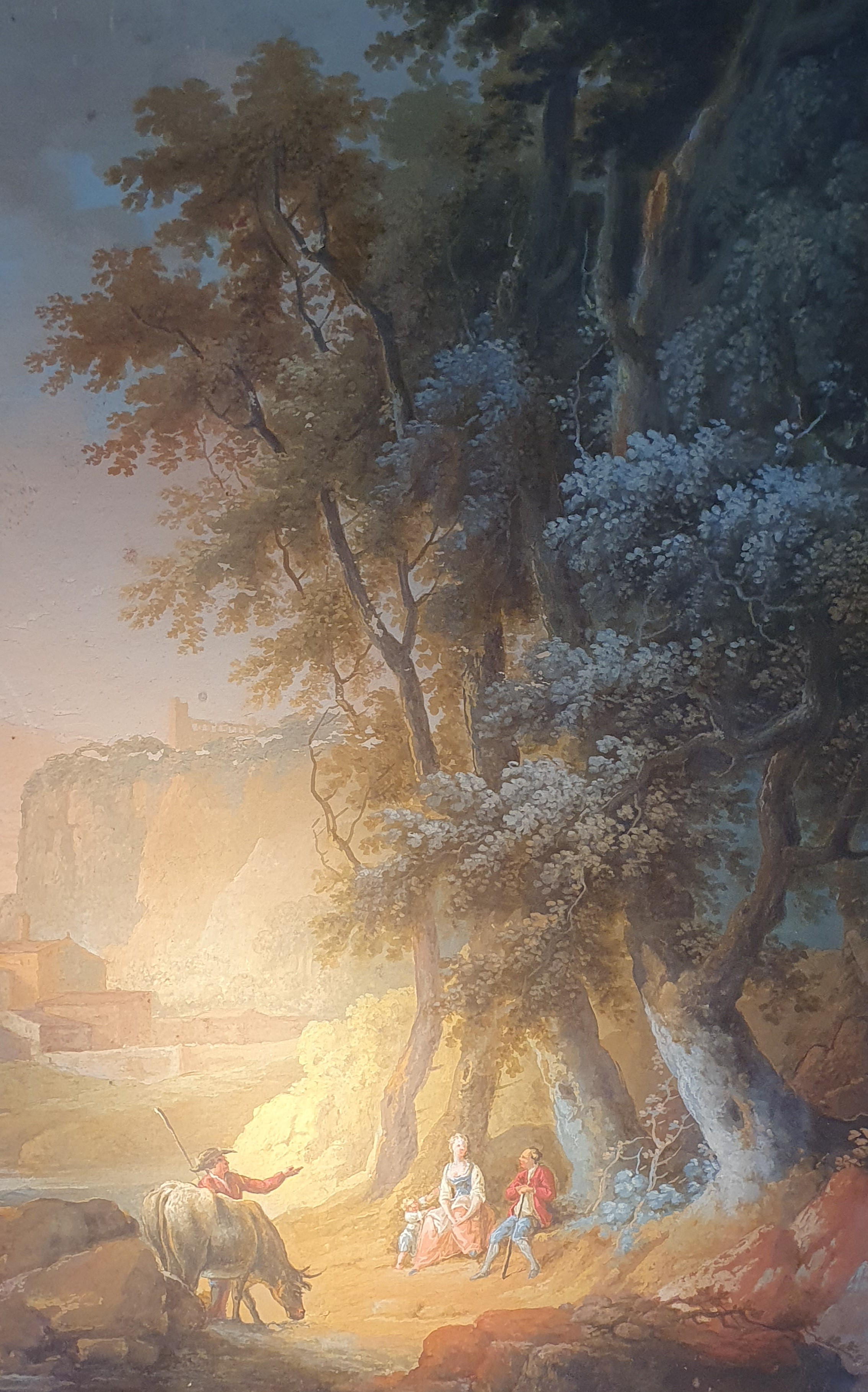 Le cascate di Tivoli. Tempera su cartone. XIX secolo.