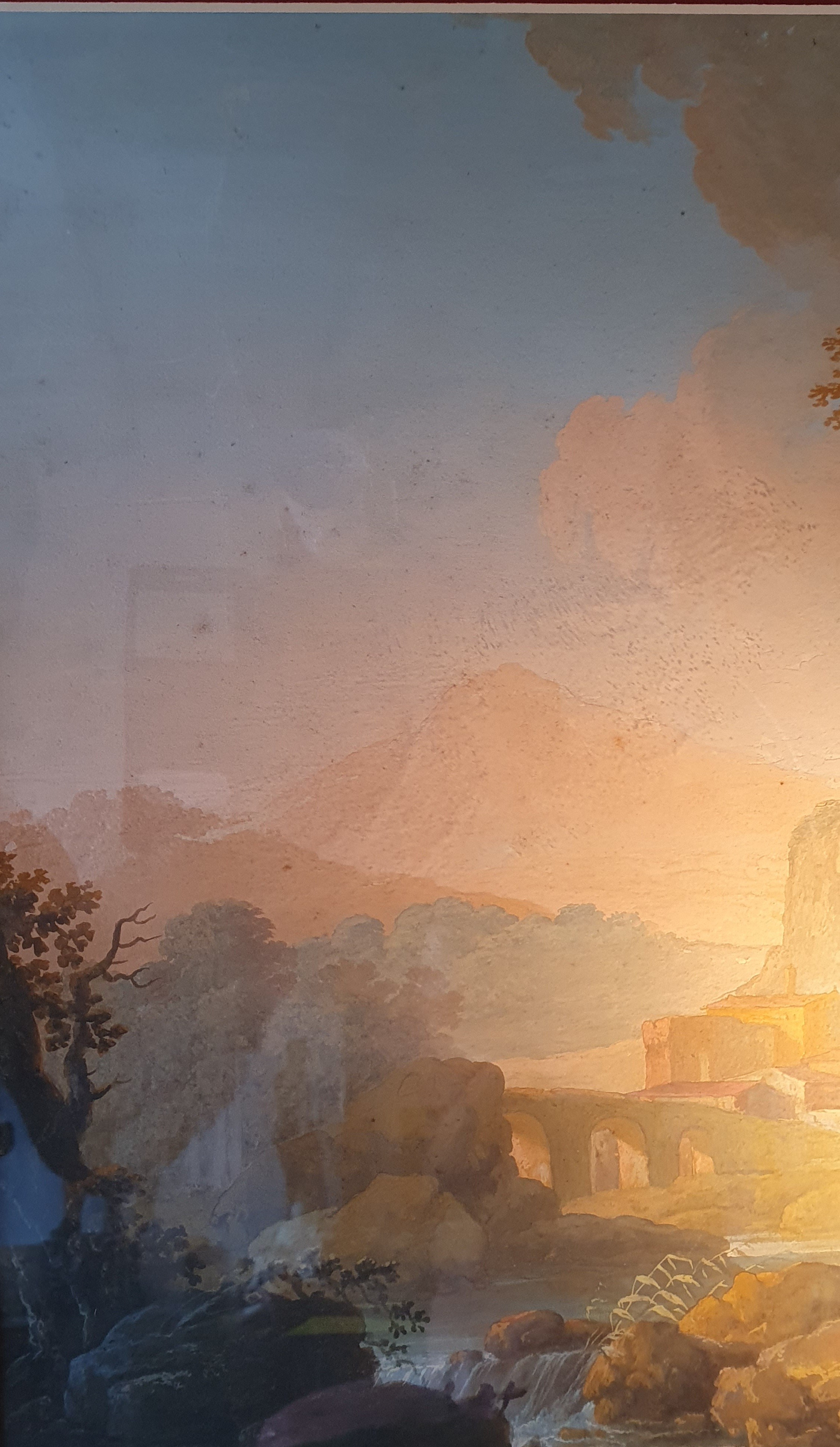 Le cascate di Tivoli. Tempera su cartone. XIX secolo.