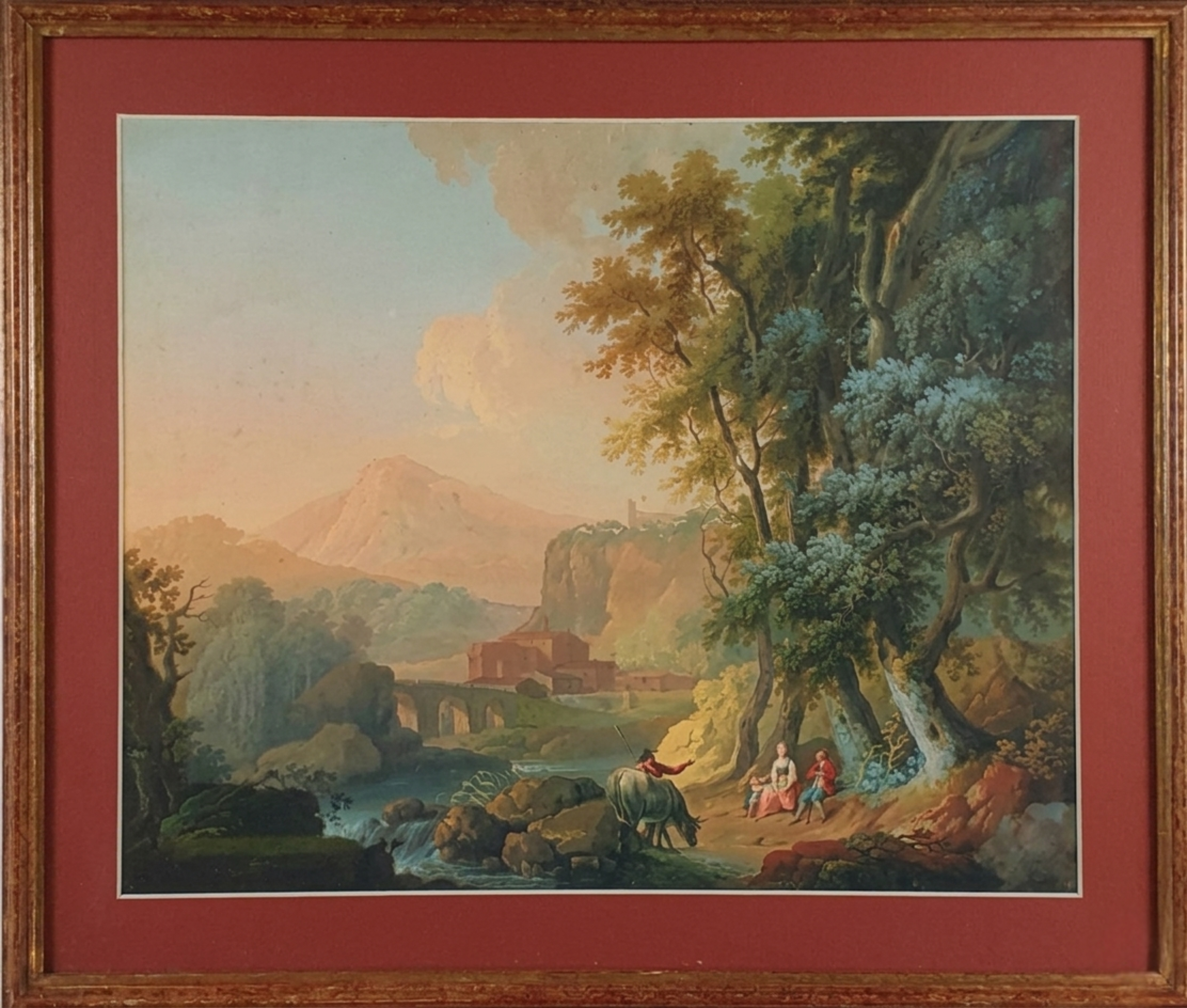 Le cascate di Tivoli. Tempera su cartone. XIX secolo.