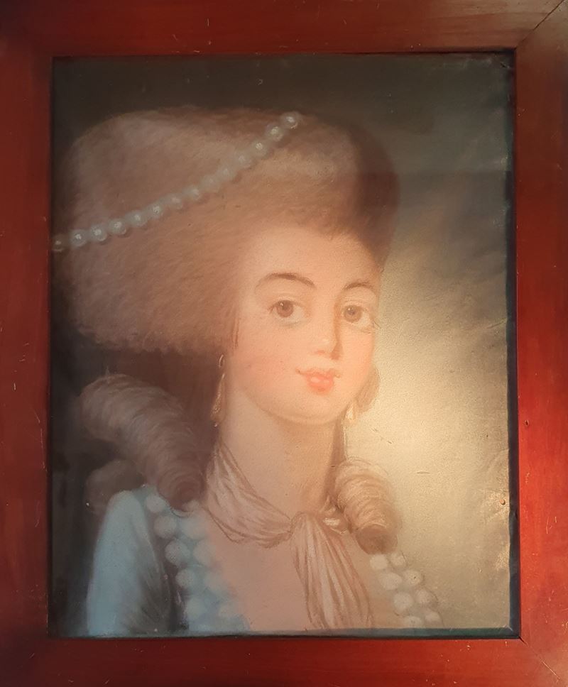 Due ritratti caricature. Pastello su carta. Francia, XVIII secolo.