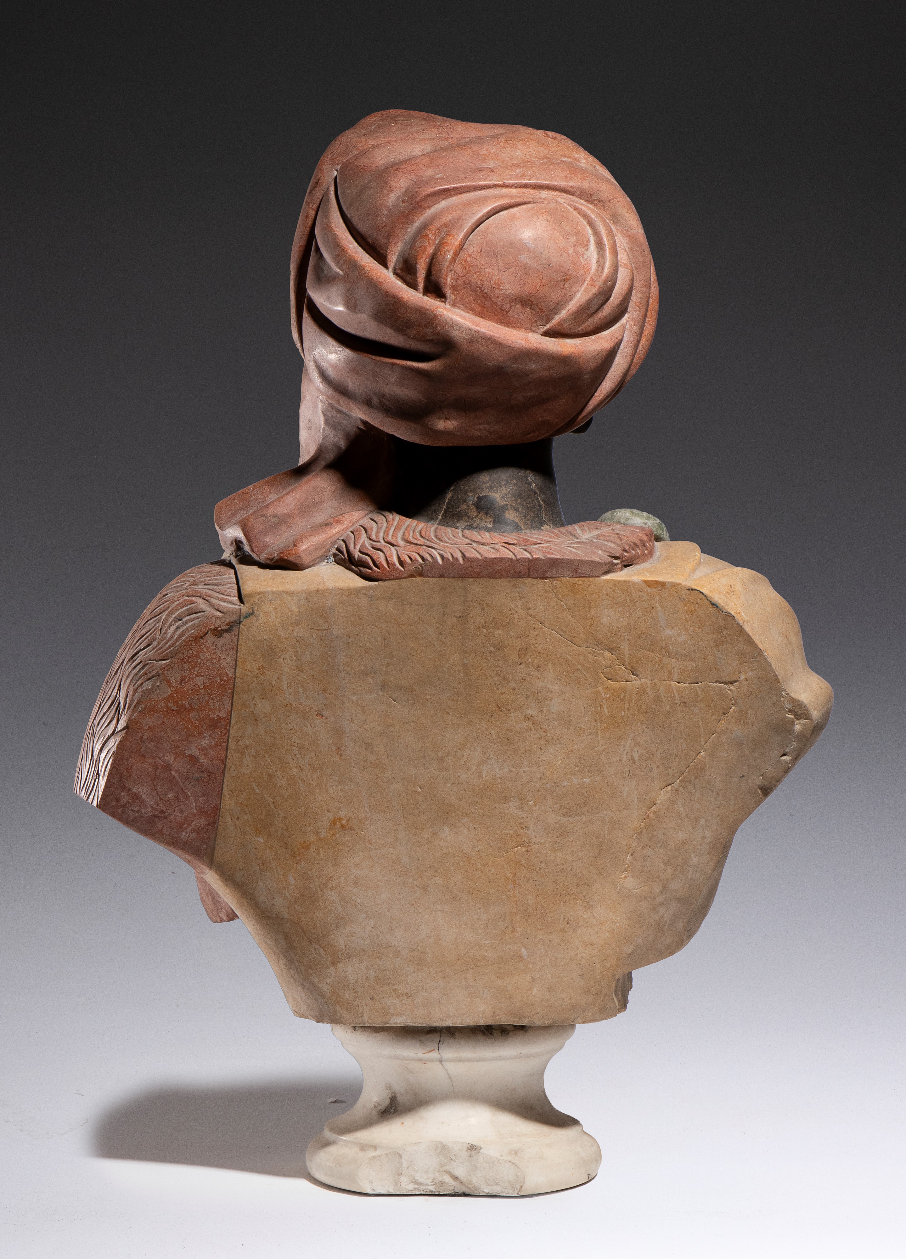 Scultura a busto, fine XIX secolo, marmi policromi
