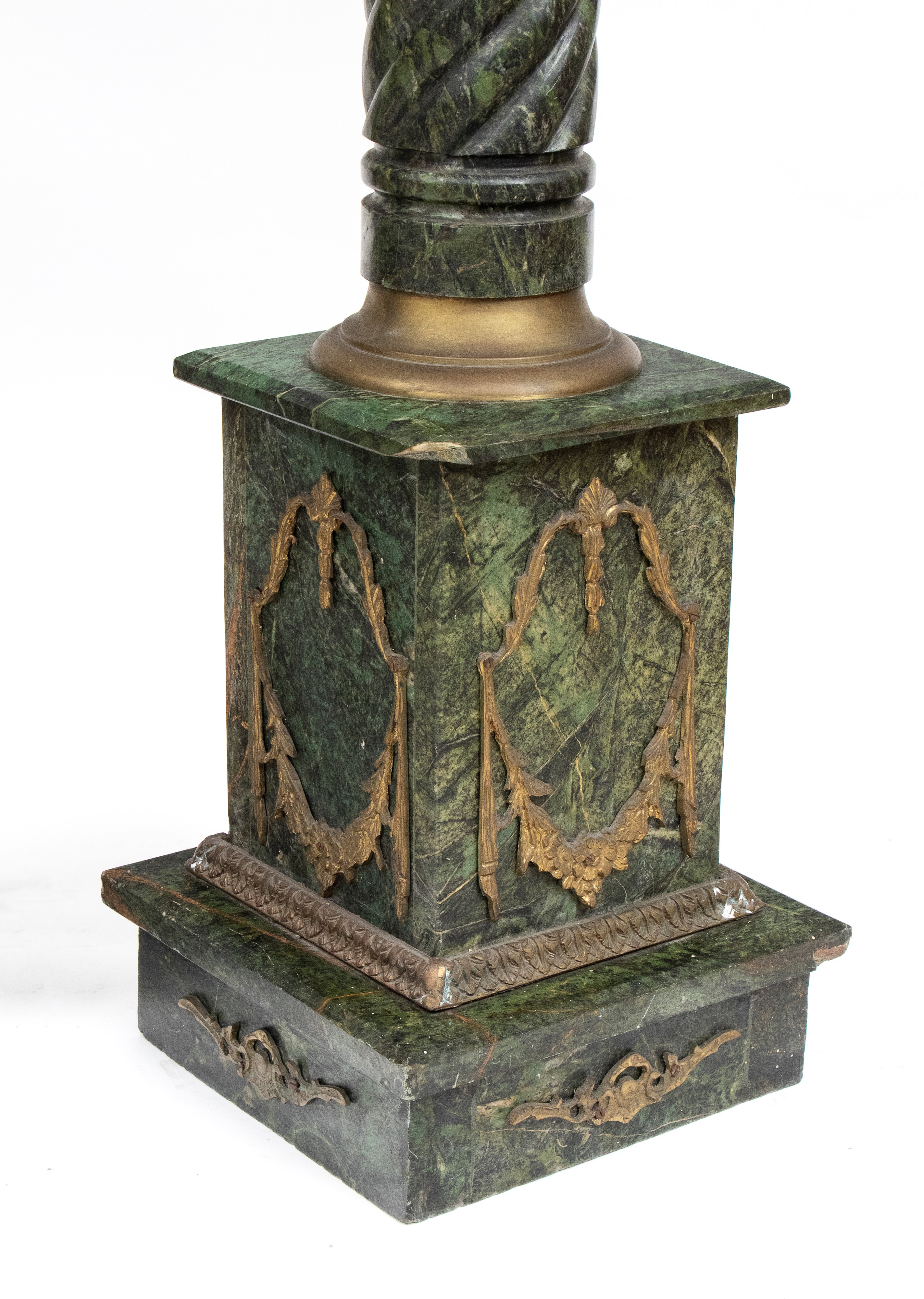 XIX secolo, Coppia di colonne in marmo verde