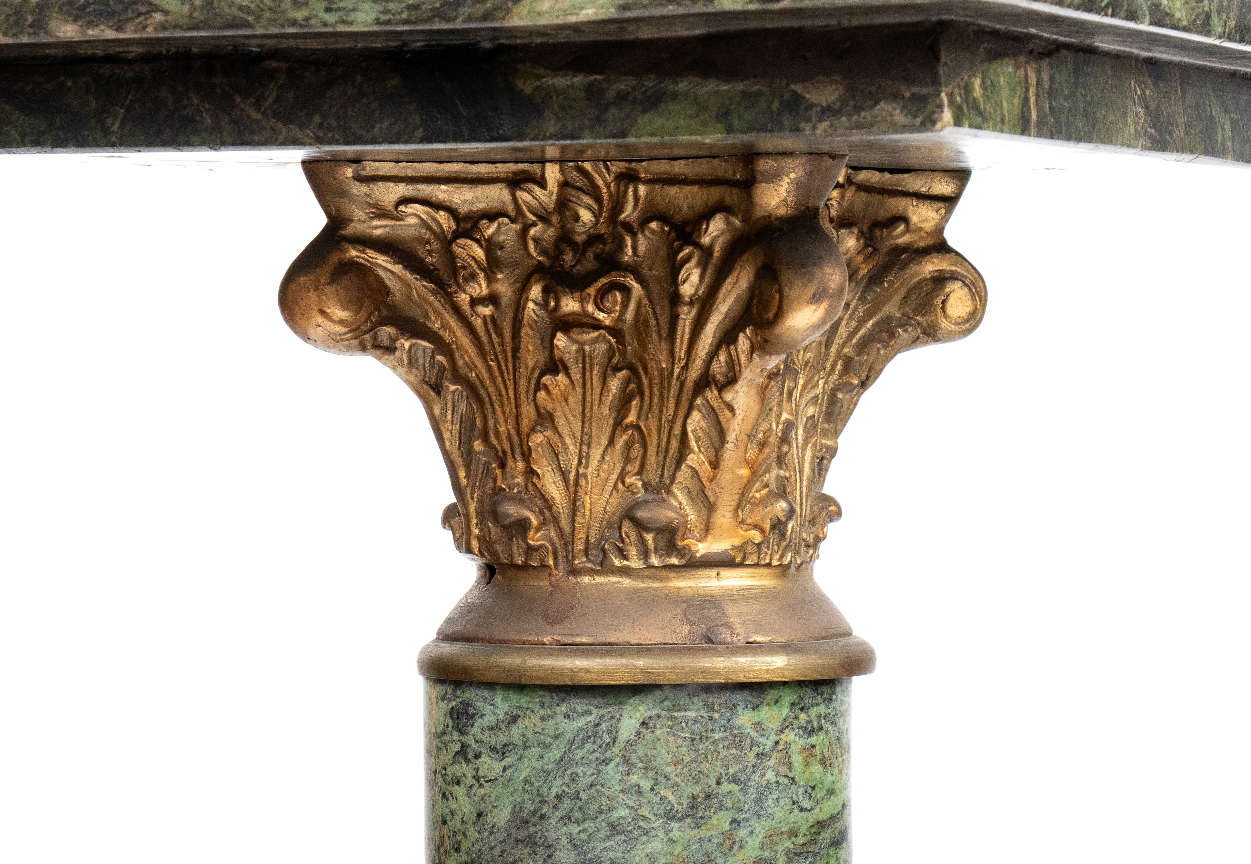 XIX secolo, Coppia di colonne in marmo verde