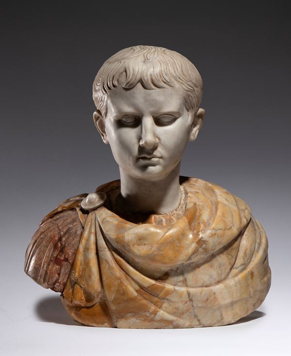 Marble bust of Caesar, Roman emperor