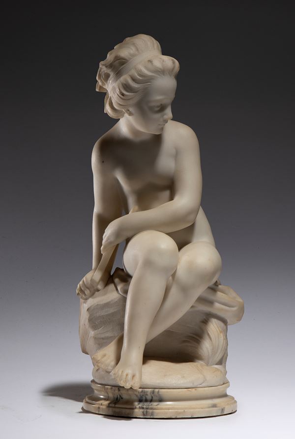 “The Bather,” a marble sculpture