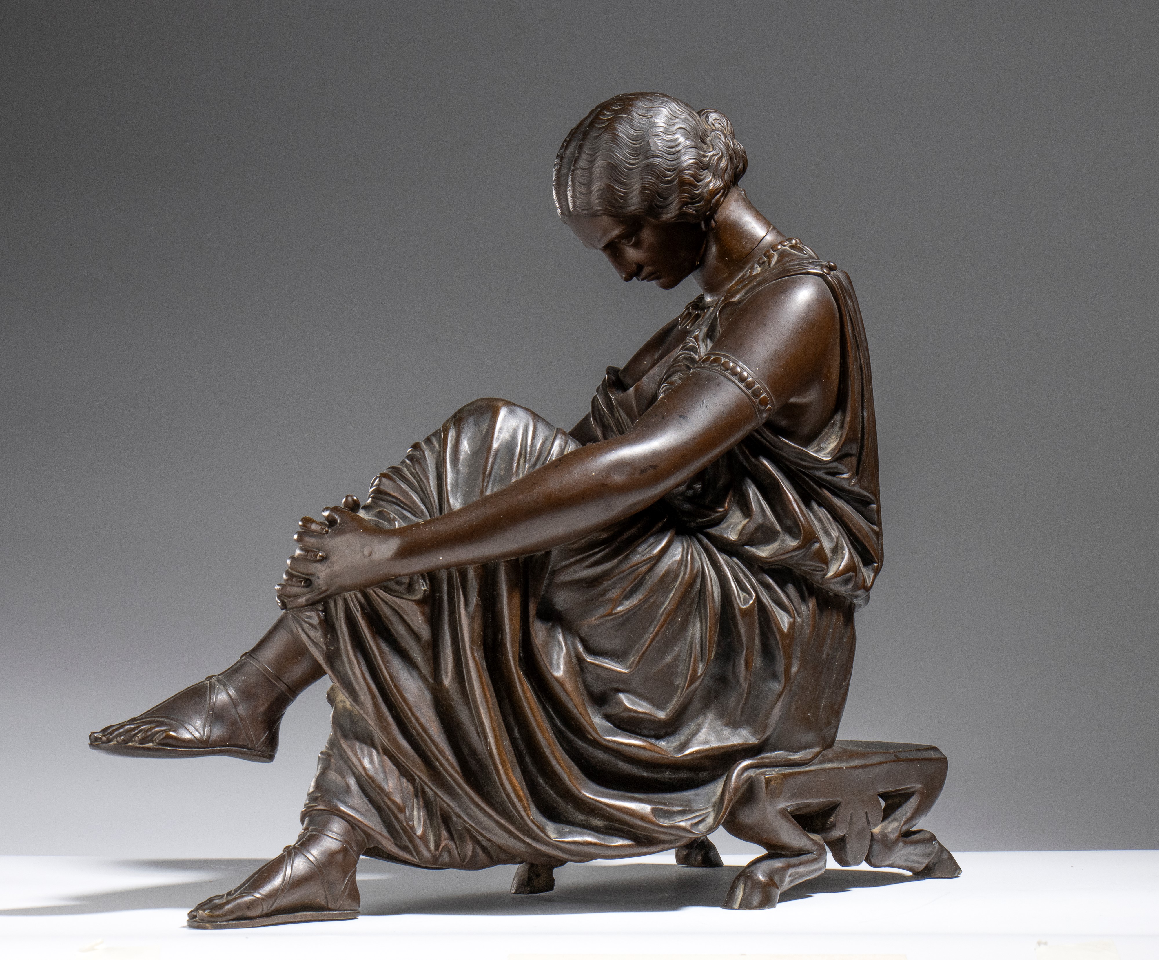 James Pradier - Saffo, scultura in bronzo (Francia, XIX secolo)