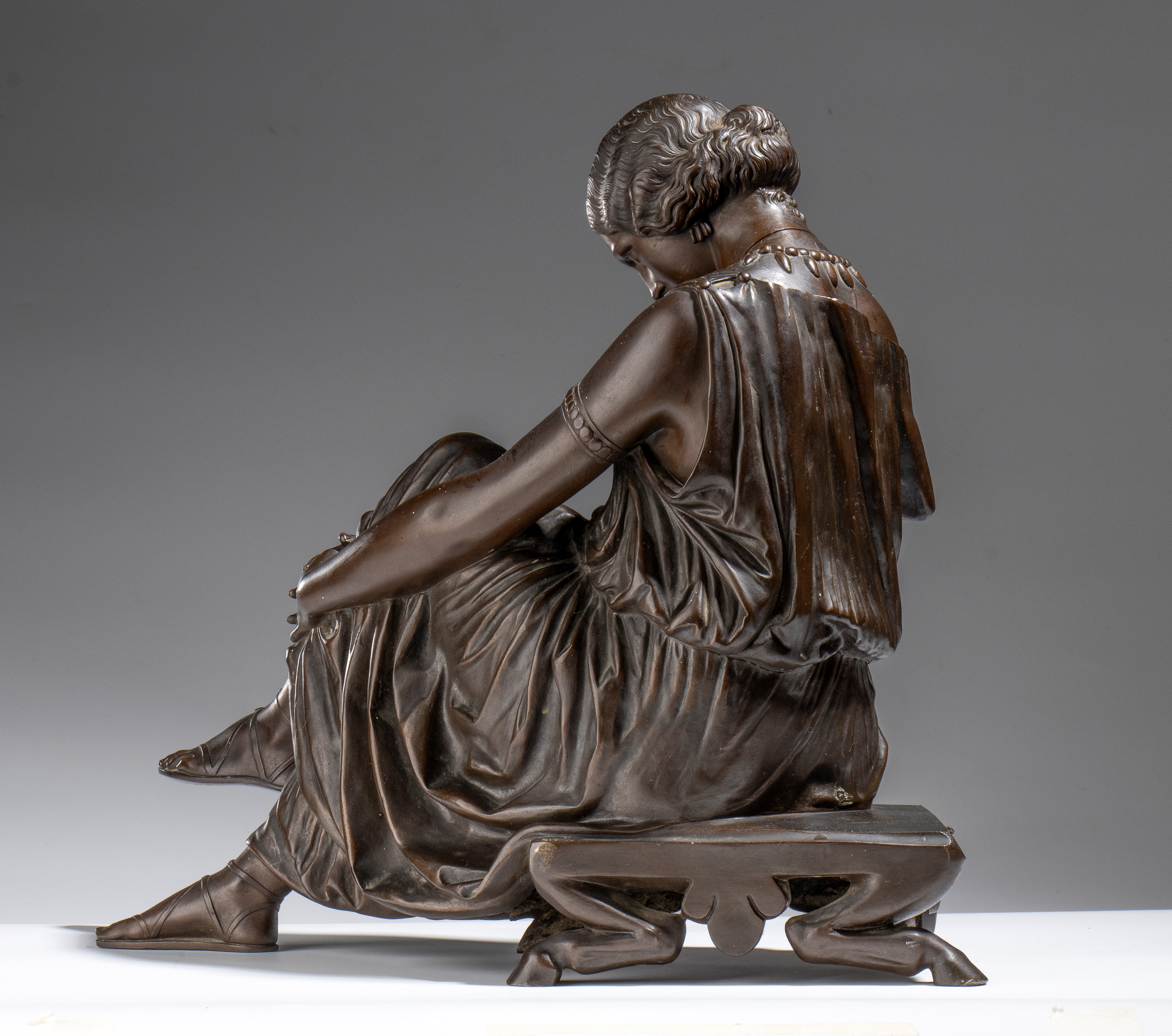 James Pradier - Saffo, scultura in bronzo (Francia, XIX secolo)