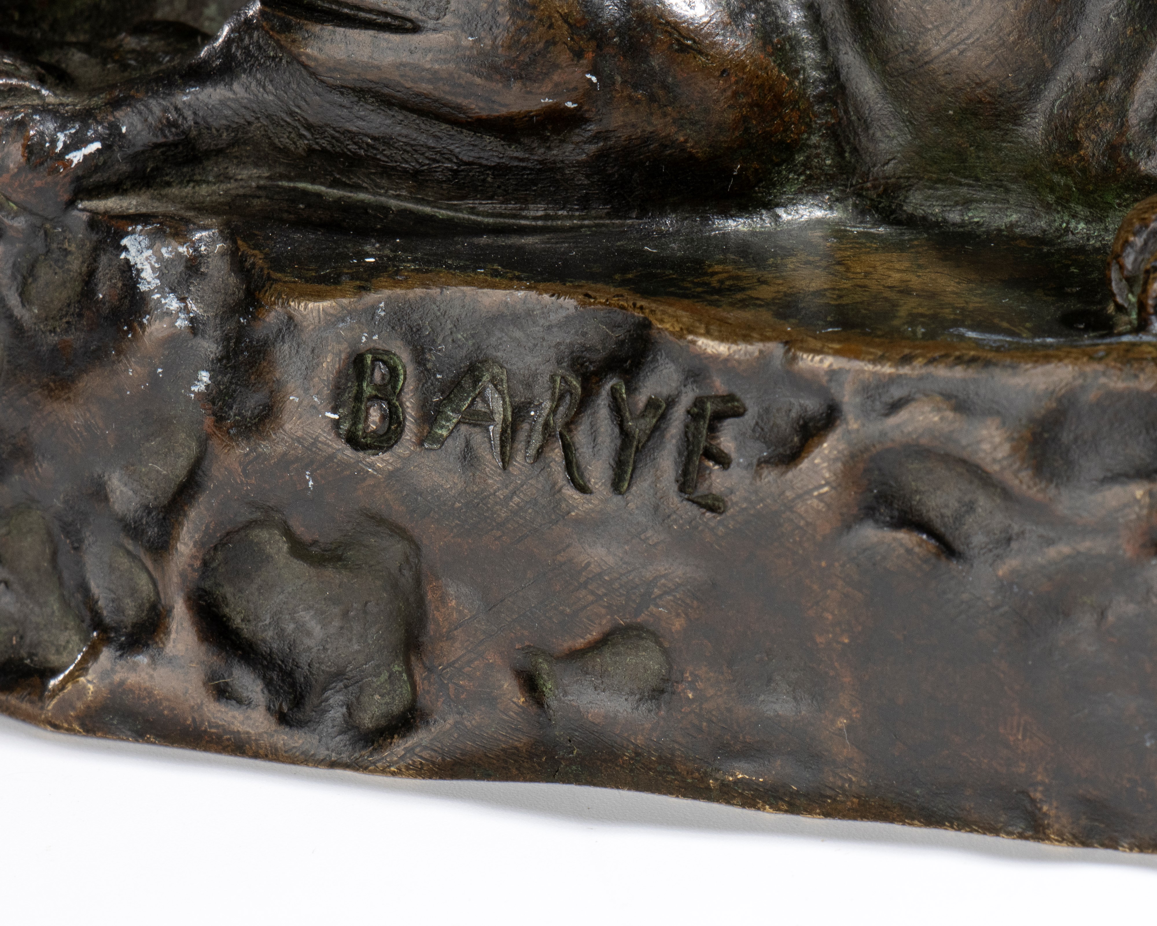 Antoine-louis Barye - Pantera della Tunisia, scultura in bronzo (XIX secolo)