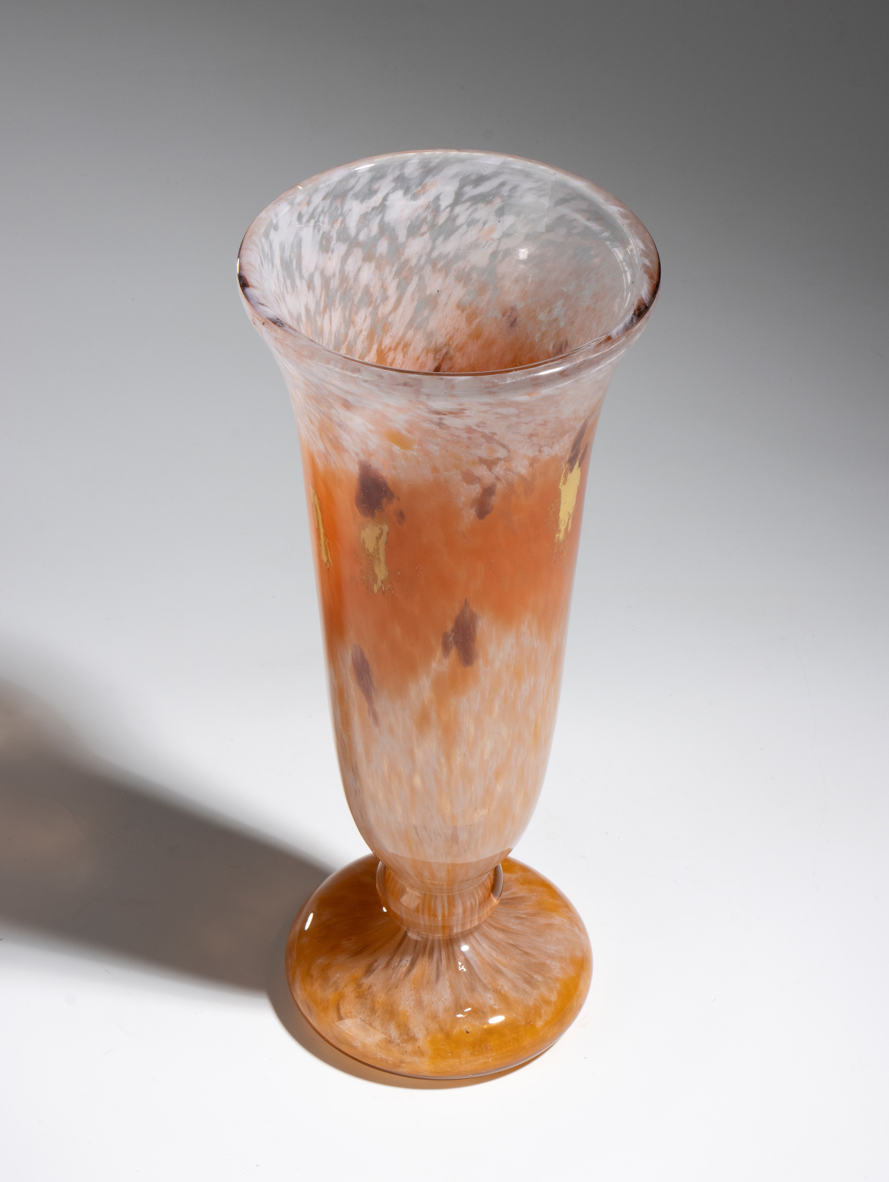 Charles Schneider - Vaso Art Déco in vetro inciso e marmorizzato