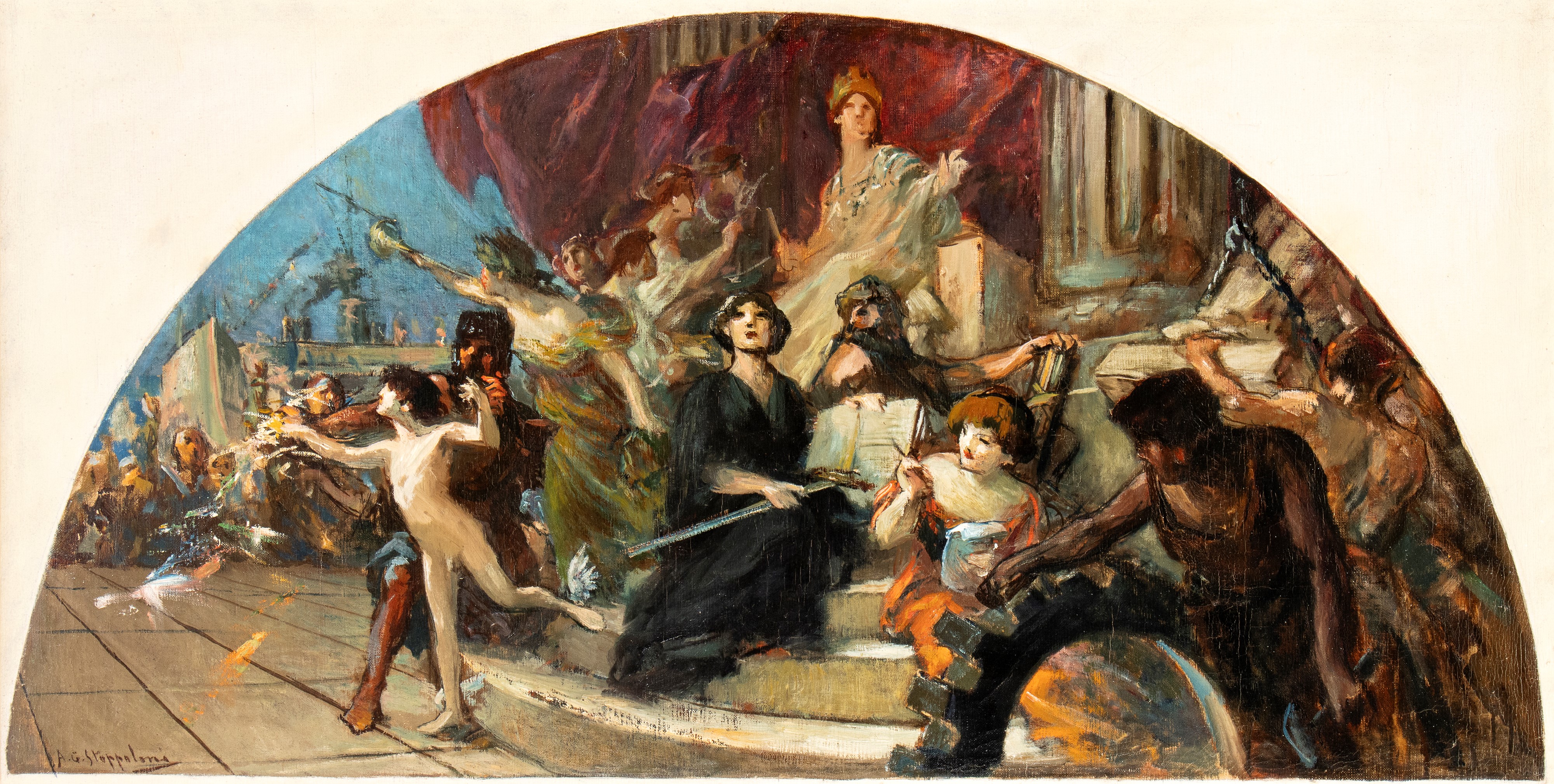 Augusto Guglielmo Stoppoloni - Trionfo, olio su tela