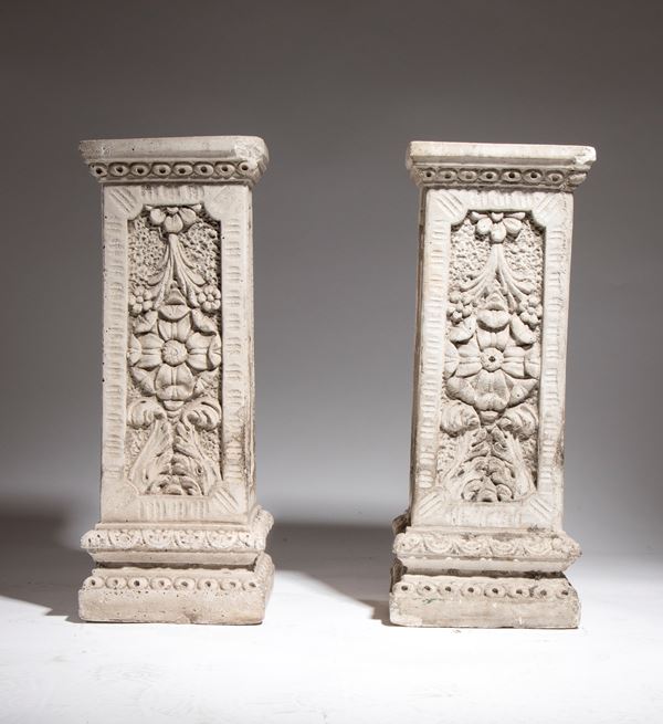 Pair of stone columns