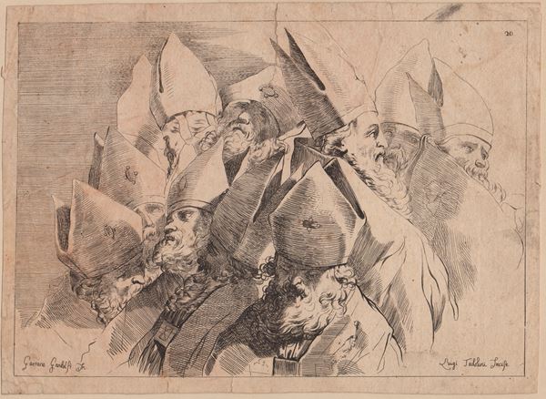 Luigi Tadolini - Study of Bishops' Heads, after Gaetano Gandolfi