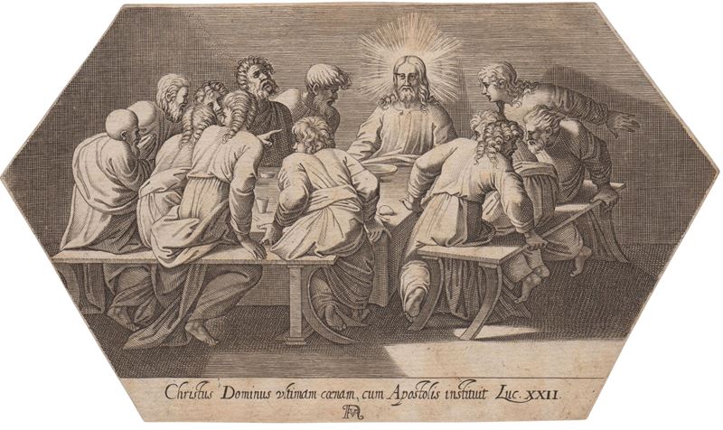 Francesco Villamena - Ultima cena, da Raffaello
