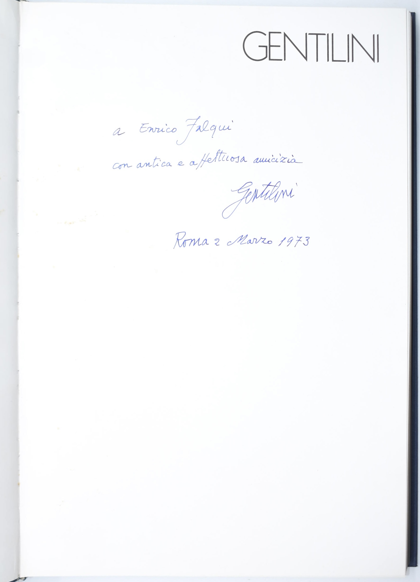 Gentilini, [Dedica]. Edizioni d’arte Il Cigno (1971), catalogo illustrato