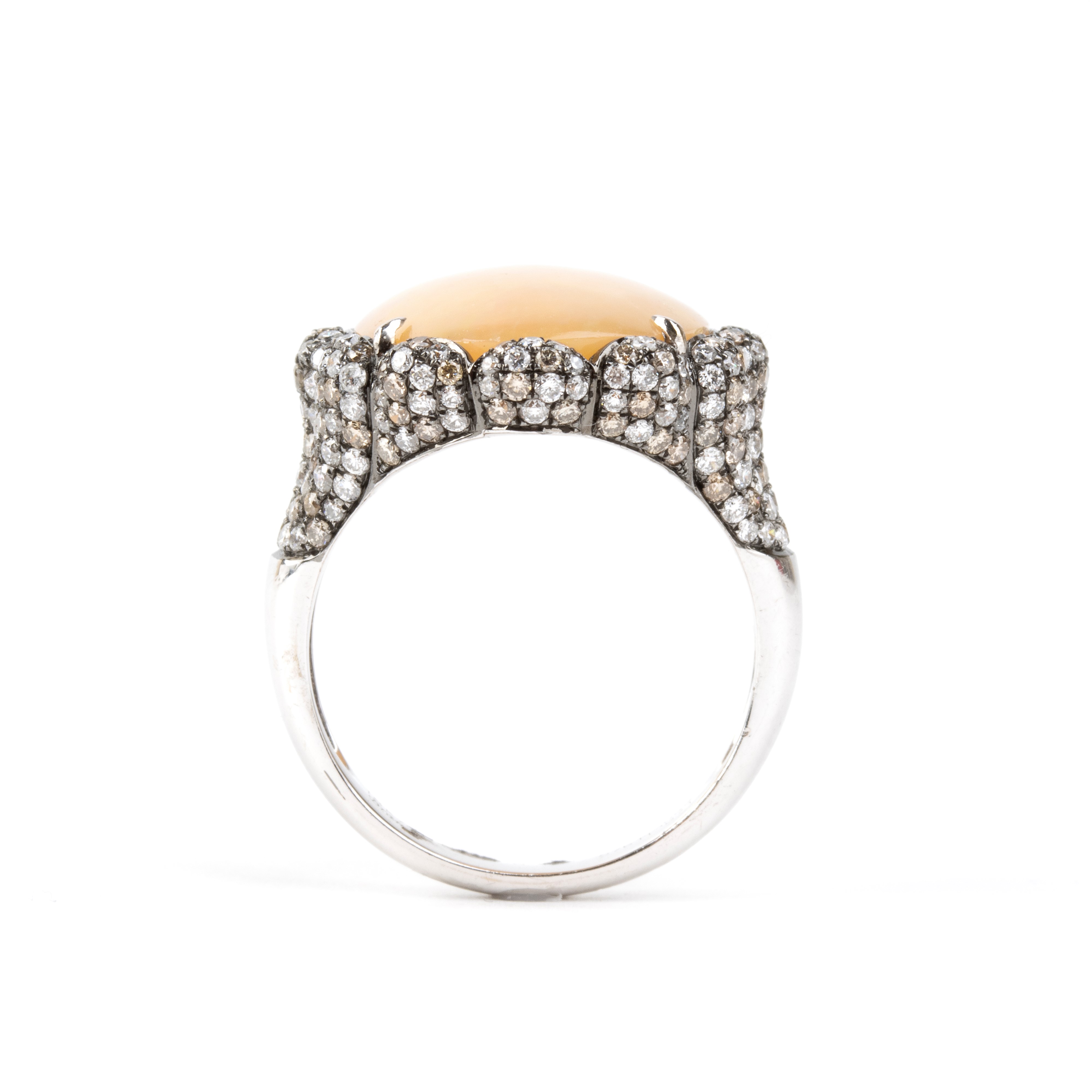 Branar Paris - Branar, Anello in oro bianco 18k con opale e diamanti